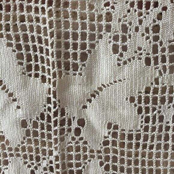 Tablecloth Vintage Handmade Chic Mesh Ivory 45x66" - Picture 5 of 5
